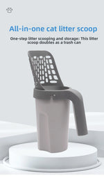 Portable All-in-One Cat Litter Scoop with Built-in Waste Bag System