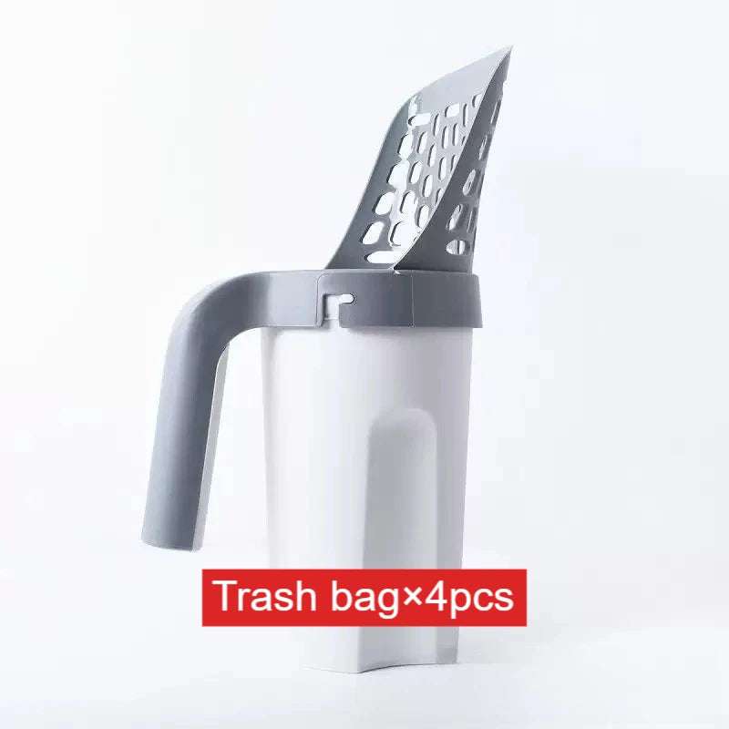 Portable All-in-One Cat Litter Scoop with Built-in Waste Bag System