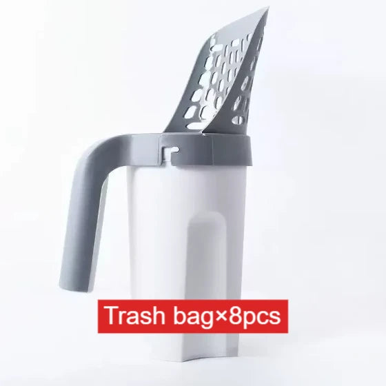 Portable All-in-One Cat Litter Scoop with Built-in Waste Bag System