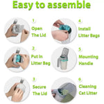 Portable All-in-One Cat Litter Scoop with Built-in Waste Bag System