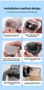 Portable All-in-One Cat Litter Scoop with Built-in Waste Bag System